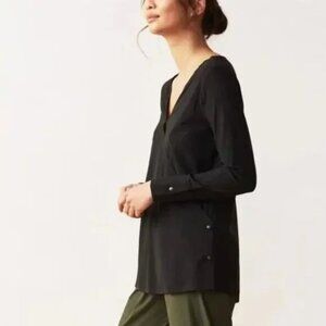 ADAY Suits You Wrap Blouse Black Women's L Large